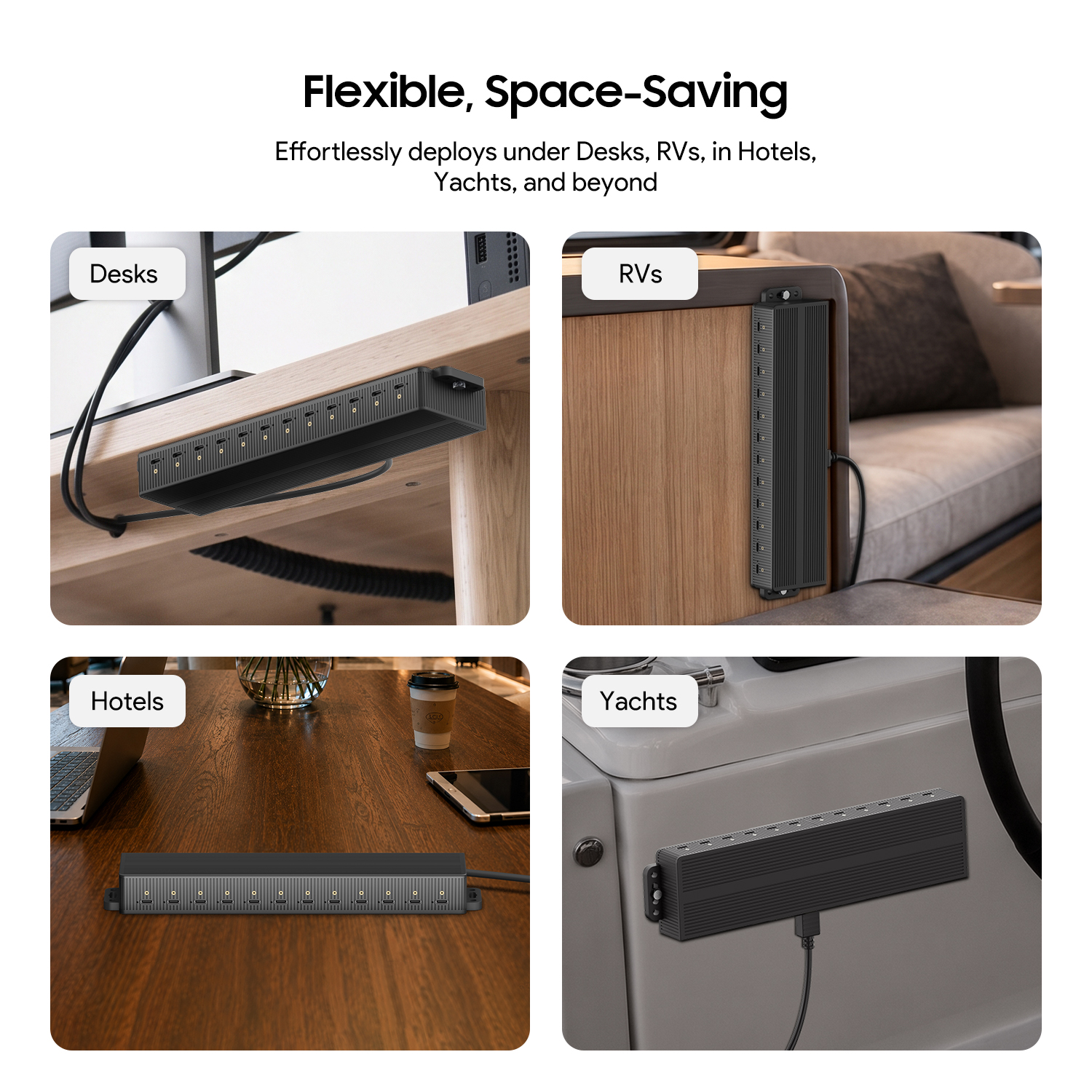 Mountable 12‑port 45W USB-C Charging Station,Charging Hub 