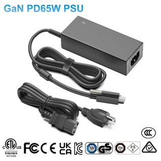 Desktop Type USB-C PD65W Power Supply with Screw Locking Connector 