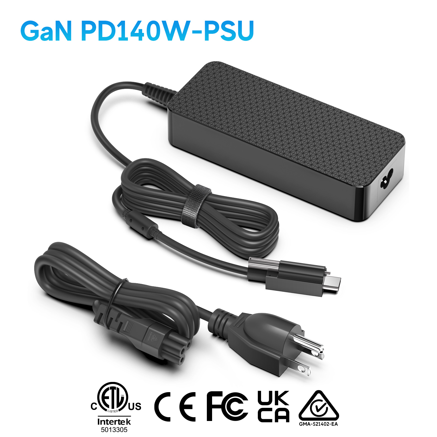 USB-C PD140W Power Supply with Screw Locking Connector 