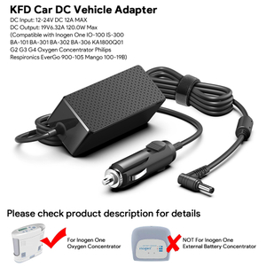 120W CPAP Power Adapter Oxygen concentrator Car Charger compatible with Inogen One