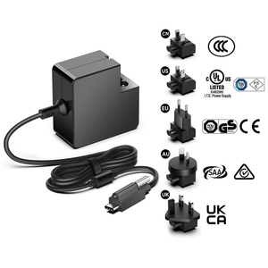 USB-C PD65W Power Adapter with Screw Locking Connector