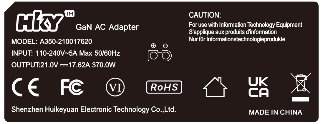 GaN 21V17.62A Power Supply